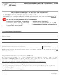Document preview: Form MV-FOIL Freedom of Information Law Request Form - New York
