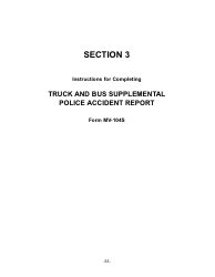 Instructions for Form MV-104S Truck and Bus Supplemental Police Accident Report - New York