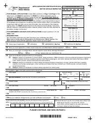Form VS-120 Application for Certification as a Motor Vehicle Inspector - New York
