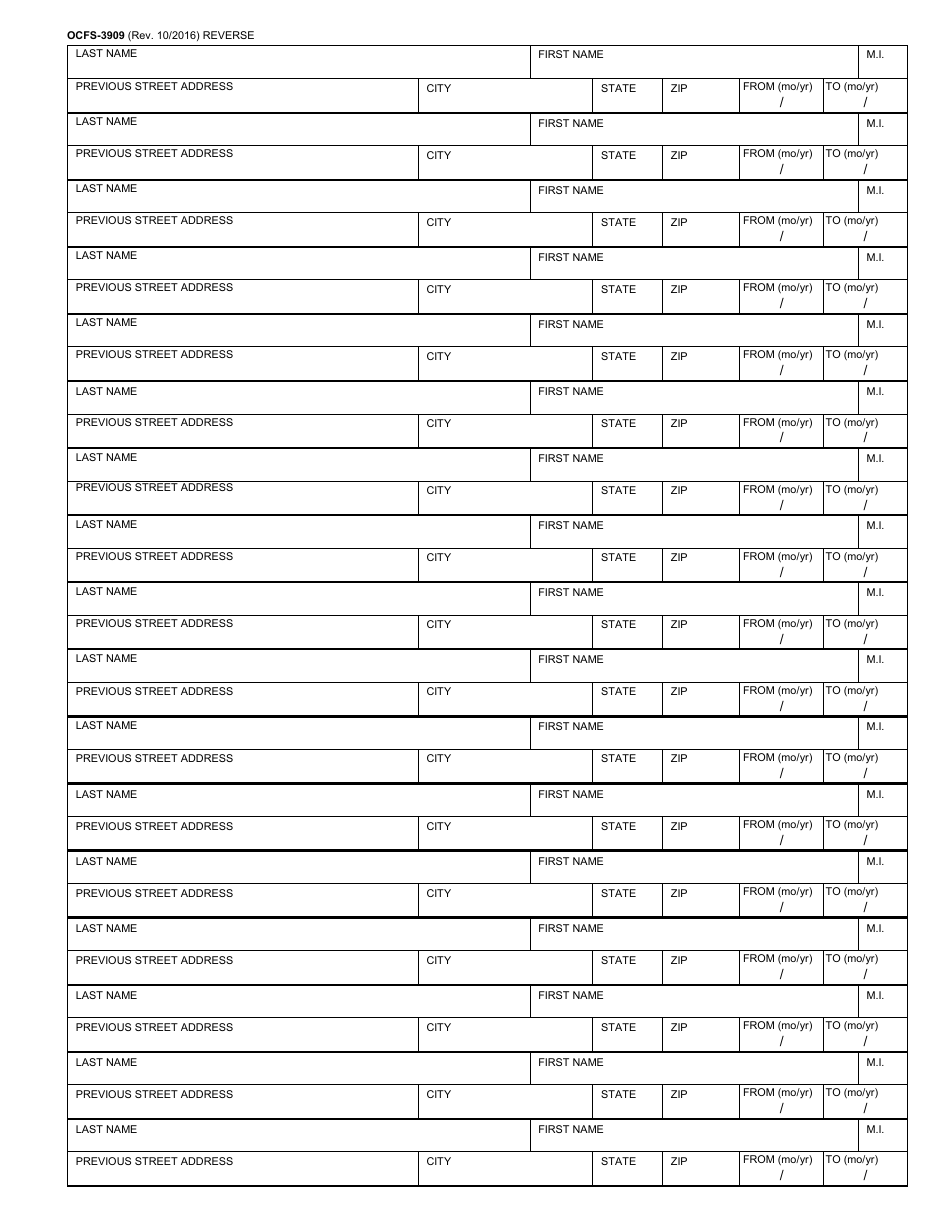 Form OCFS-3909 Request for Information Guardianship Form (For Court Use Only) - New York, Page 3