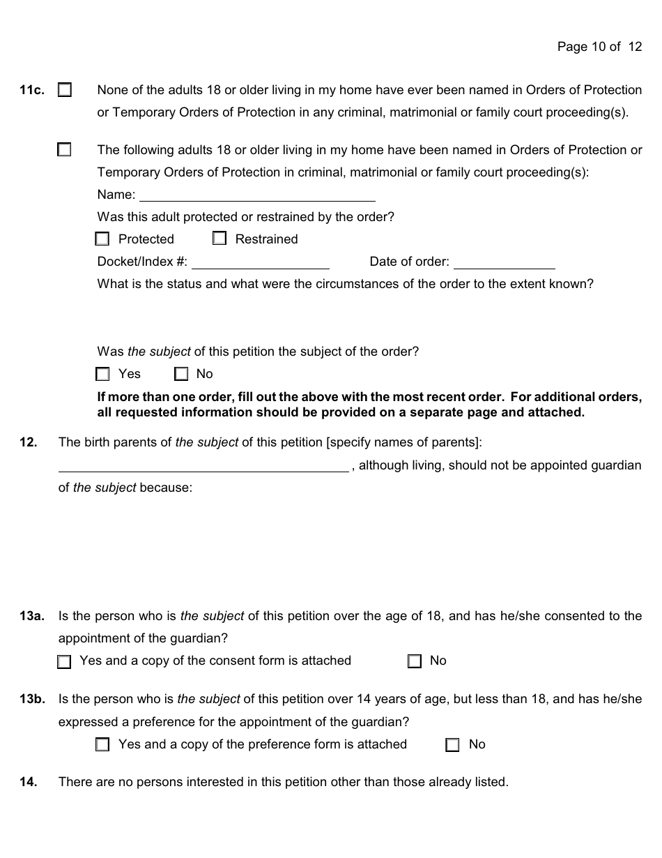 Form 6-1 Appointment as Guardian of a Person - Nassau County, New York, Page 10