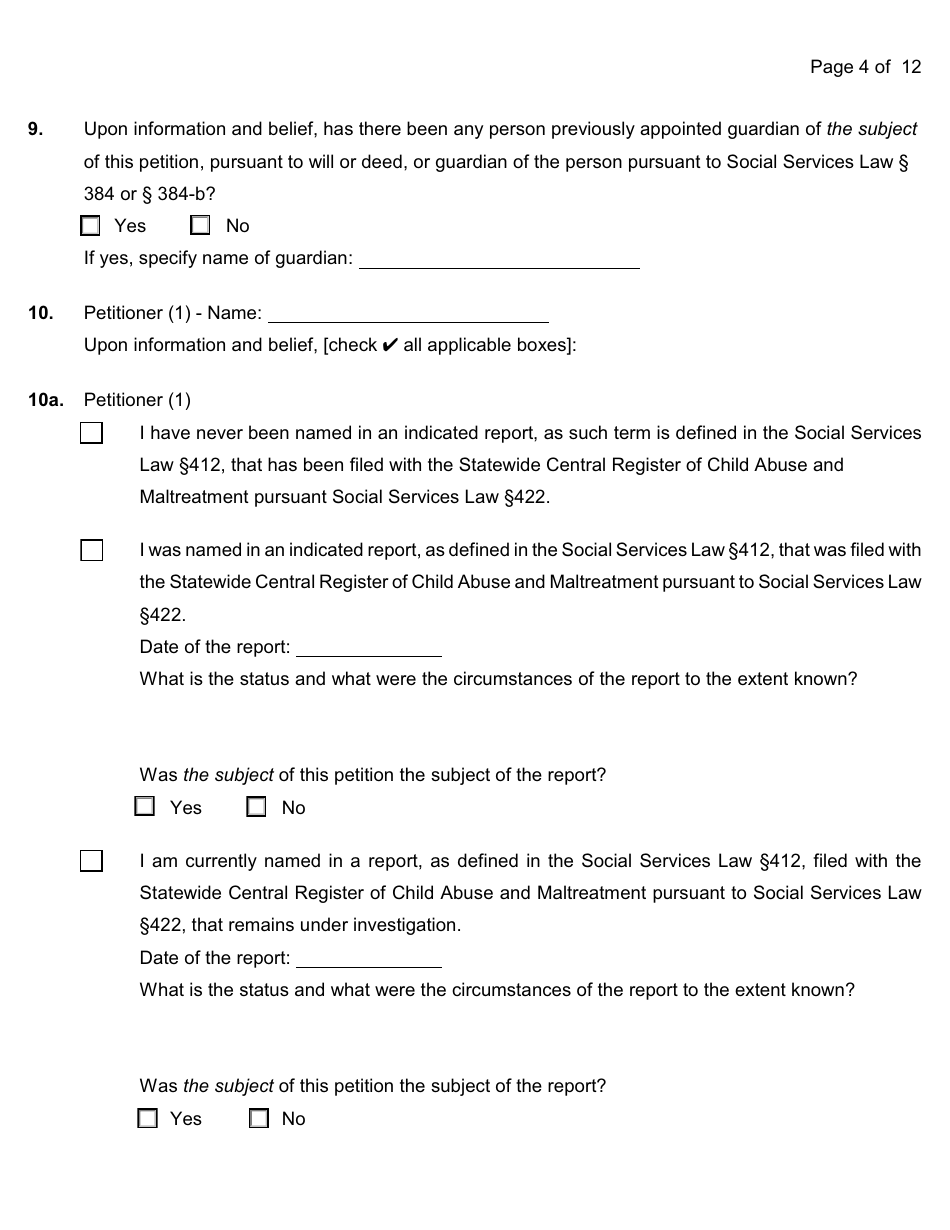 Form 6-1 Appointment as Guardian of a Person - Nassau County, New York, Page 4