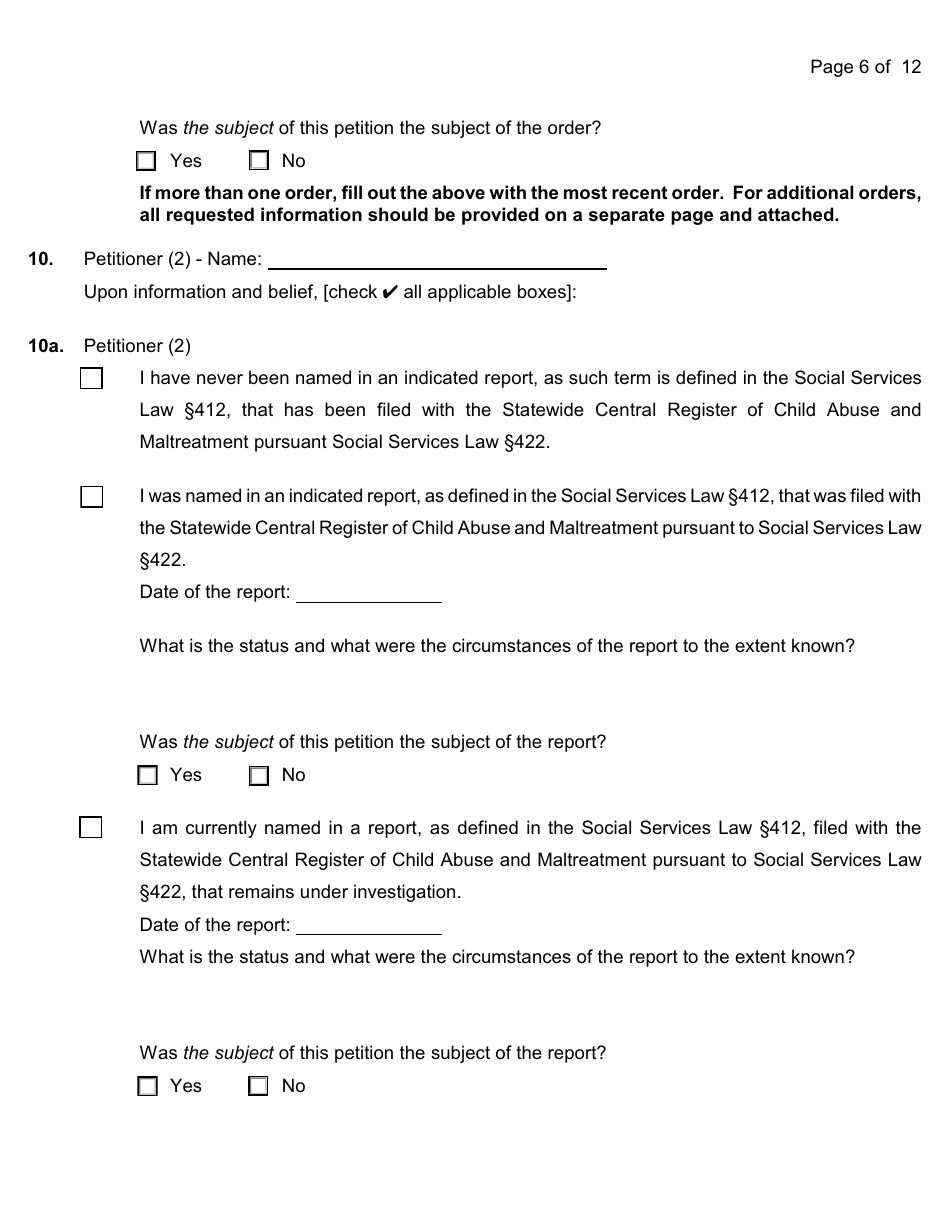 Form 6-1 Appointment as Guardian of a Person - Nassau County, New York, Page 6