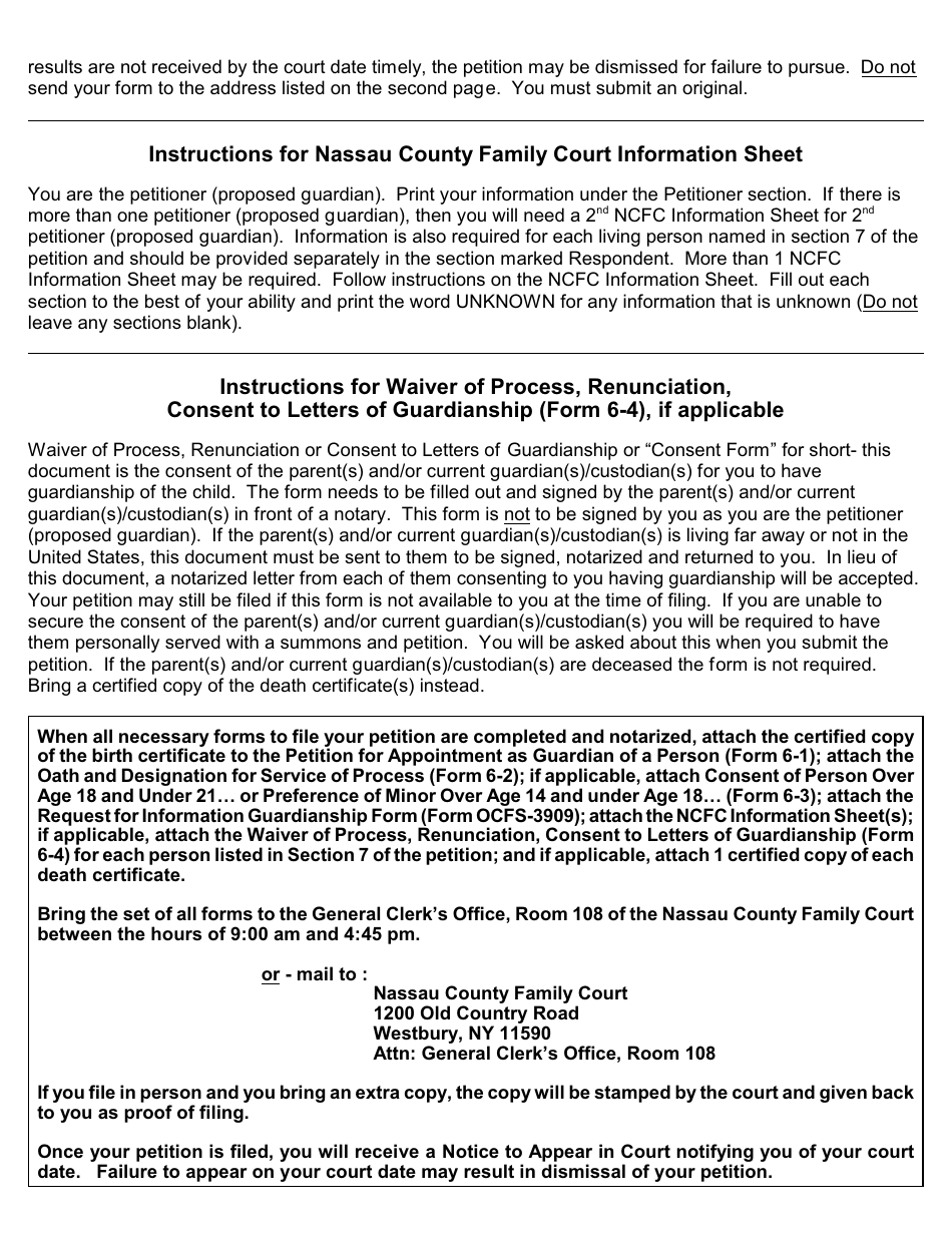 Guardianship Packet - Nassau County, New York, Page 6