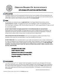 CPA Exam Application Form - Oregon