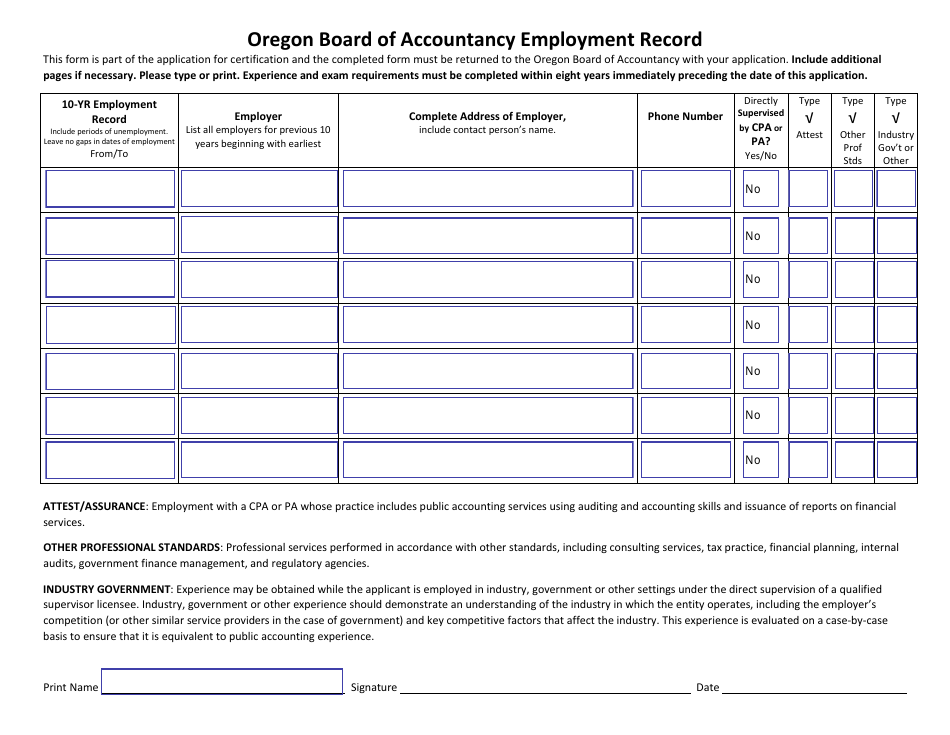 Oregon CPA Reciprocity Application Form - Fill Out, Sign Online and ...