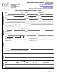 Form DAS-RM &quot;Oregon Auto Accident Report Form&quot; - Oregon