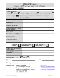 Document preview: Agency Real Property Acquisition Notification Form - Oregon