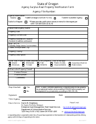 Document preview: Agency Surplus Real Property Notification Form - Oregon