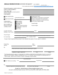 Document preview: Form 125617 Single Workstation Service Request - Oregon