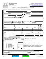 Form DAS-RM Oregon Agency Property Claim Form - Oregon, Page 2