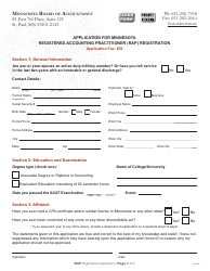 Application for Minnesota Registered Accounting Practitioner (Rap) Registration - Minnesota, Page 2