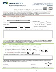 Application for CPA Certificate (License) by Minnesota Exam Candidate - Minnesota, Page 4