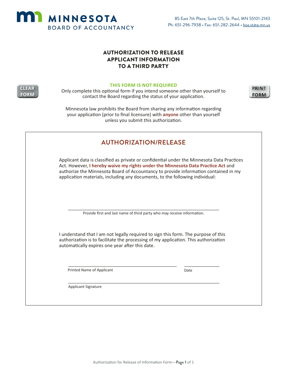 Application for CPA Certificate (License) by Minnesota Exam Candidate - Minnesota, Page 6
