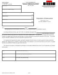 Document preview: Form LE0032 Stipulation of Intervention - Minnesota