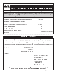 Document preview: Nyc Cigarette Tax Payment Form - New York City