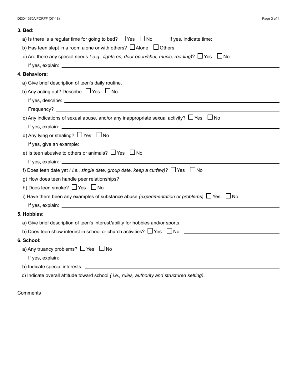Form DDD-1370A FORFF Child Information Guide - Arizona, Page 3