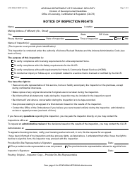 Document preview: Form LCR-1005A FORFF Notice of Inspection Rights - Arizona