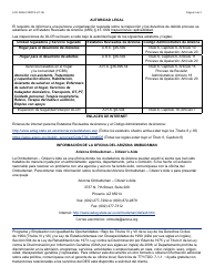 Formulario LCR-1005A FORFFS Aviso De Los Derechos Durante Inspeccion - Arizona (Spanish), Page 2
