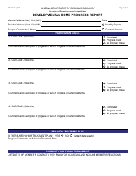 Document preview: Form DD-024-FF Developmental Home Progress Report - Arizona