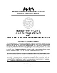 Document preview: Form CS-167-PF Request for Title IV-D Child Support Services and Applicant's Rights and Responsibilities - Arizona