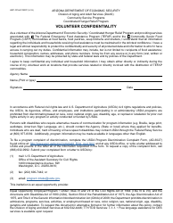Document preview: Form HRP-1016A FORFF Volunteer Confidentiality - Arizona