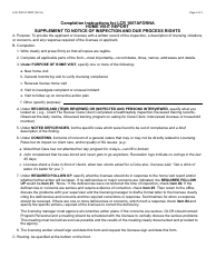 Form LCR-1007A FORFF Home Visit Report Supplement to Notice of Inspection and Due Process Rights - Arizona, Page 2