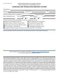 Document preview: Form ESA-1338A FORENG Language Line Translation Services Utilized - Arizona