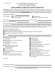 Document preview: Form LCR-1078A FORENG Developmental Home Application Cover Page - Arizona