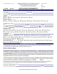 Document preview: Form HRP-1028A FORPDF Application for Benefits - Arizona
