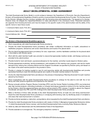 Form DDD-281 Adult Developmental Home Agreement - Arizona