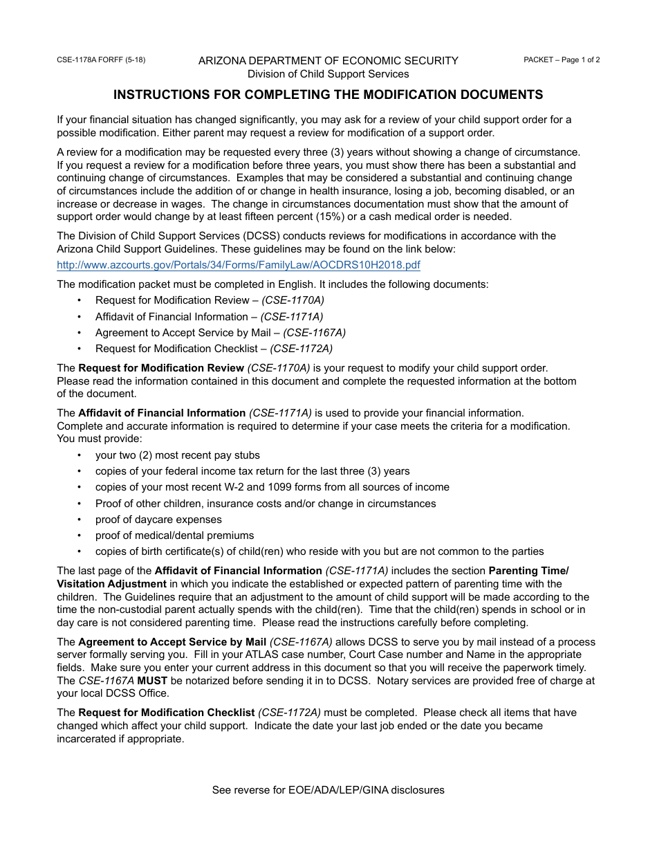 Form CSE-1170A FORFF - Fill Out, Sign Online and Download Fillable PDF ...