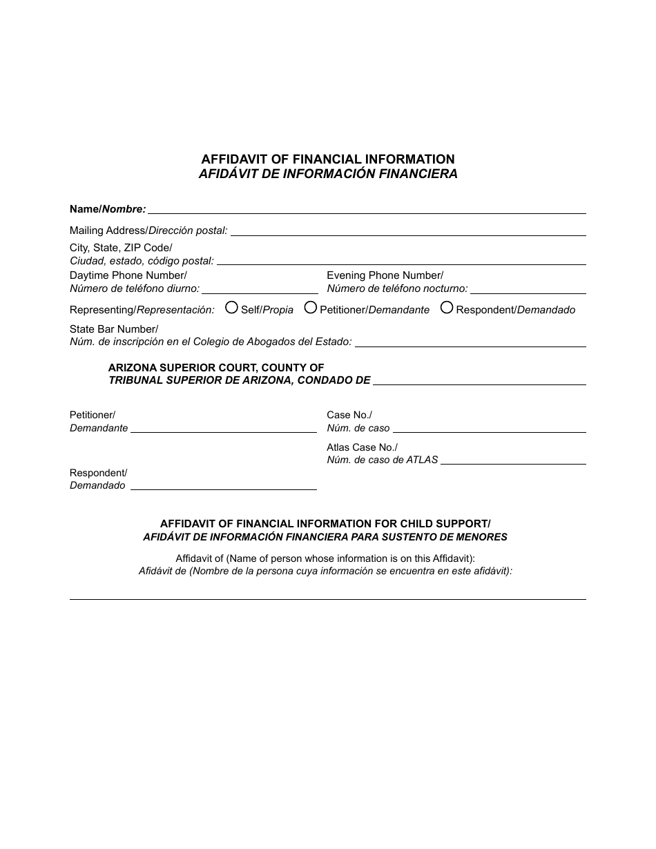Form CSE-1170A FORFF Child Support Modification Packet - Arizona, Page 6