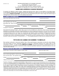 Document preview: Form UB-108-FF Name and Address Change Request - Arizona (English/Spanish)