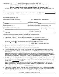 Form CSE-1284A FORF Parent&#039;s Agreement to Be Bound by Genetic Test Results - Arizona (English/Spanish)