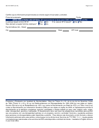 Formulario UB-130 FORFFS Experiencia De Trabajo - Arizona (Spanish), Page 2