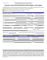 Document preview: Form FAA-1362A FORNA Request for Nutrition Assistance Replacement / Supplement - Arizona