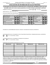 Formulario LCR-1040A FORFFS Divulgacion De Informacion De Salud Personal - Arizona (Spanish)