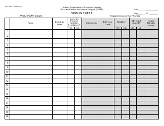 Form FAA-1360A &quot;Sign in Sheet&quot; - Arizona