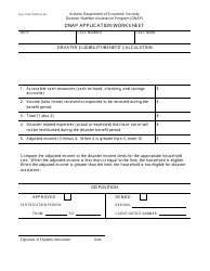 Document preview: Form FAA-1370A FORNA Dnap Application Worksheet - Arizona
