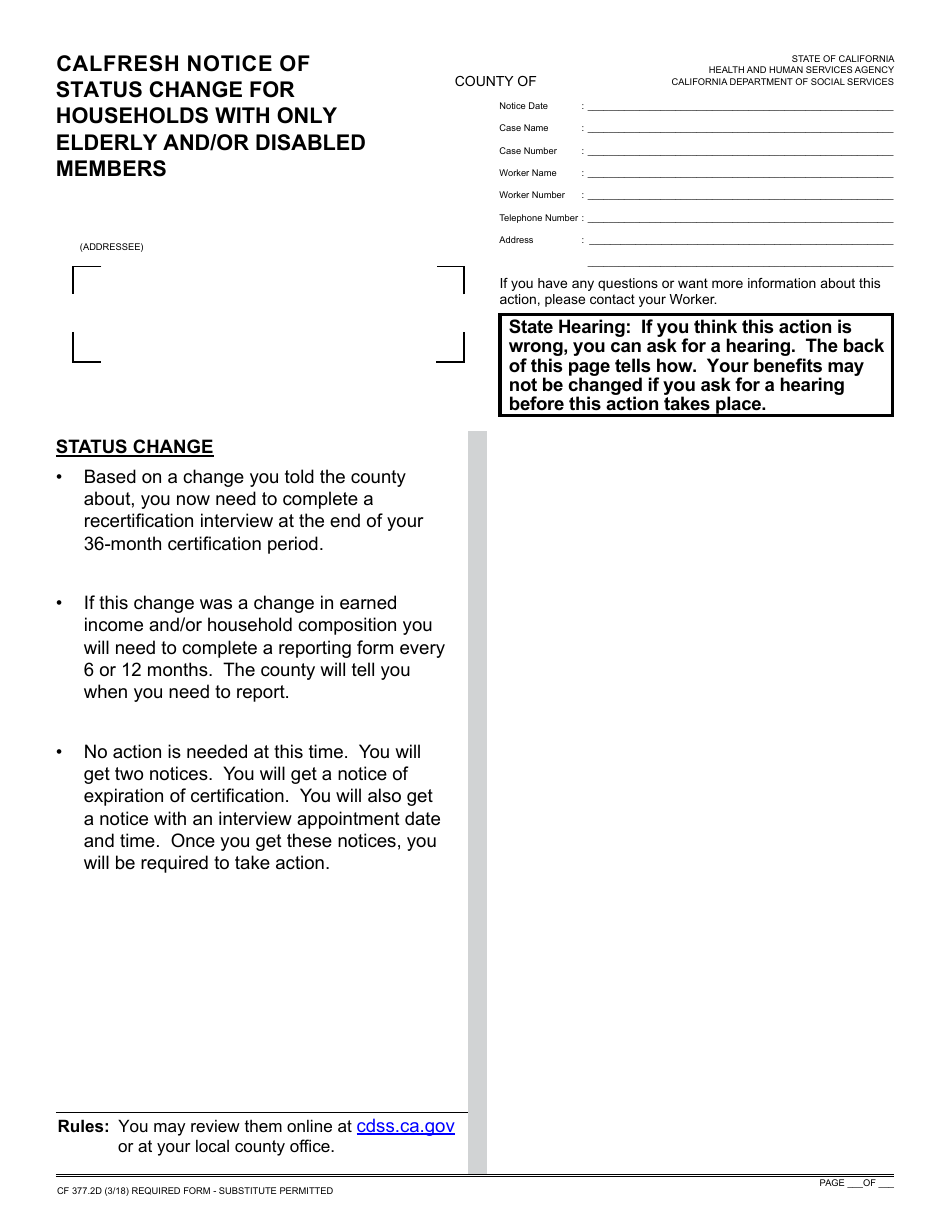 Form CF377.2D - Fill Out, Sign Online and Download Fillable PDF ...