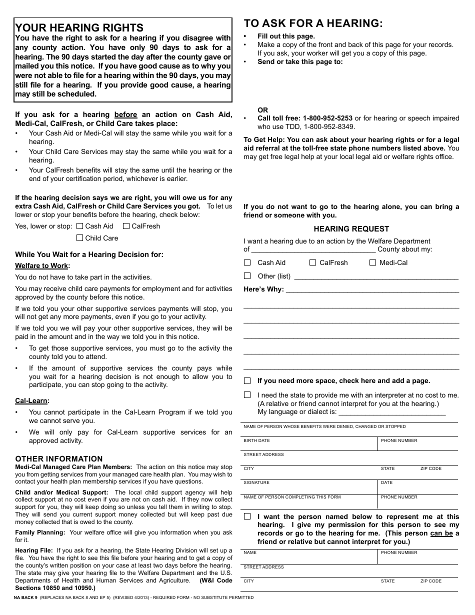 Form CF377.7B1 CalFresh Repayment Final Notice - Inadvertent Household Error (Ihe) - California, Page 2