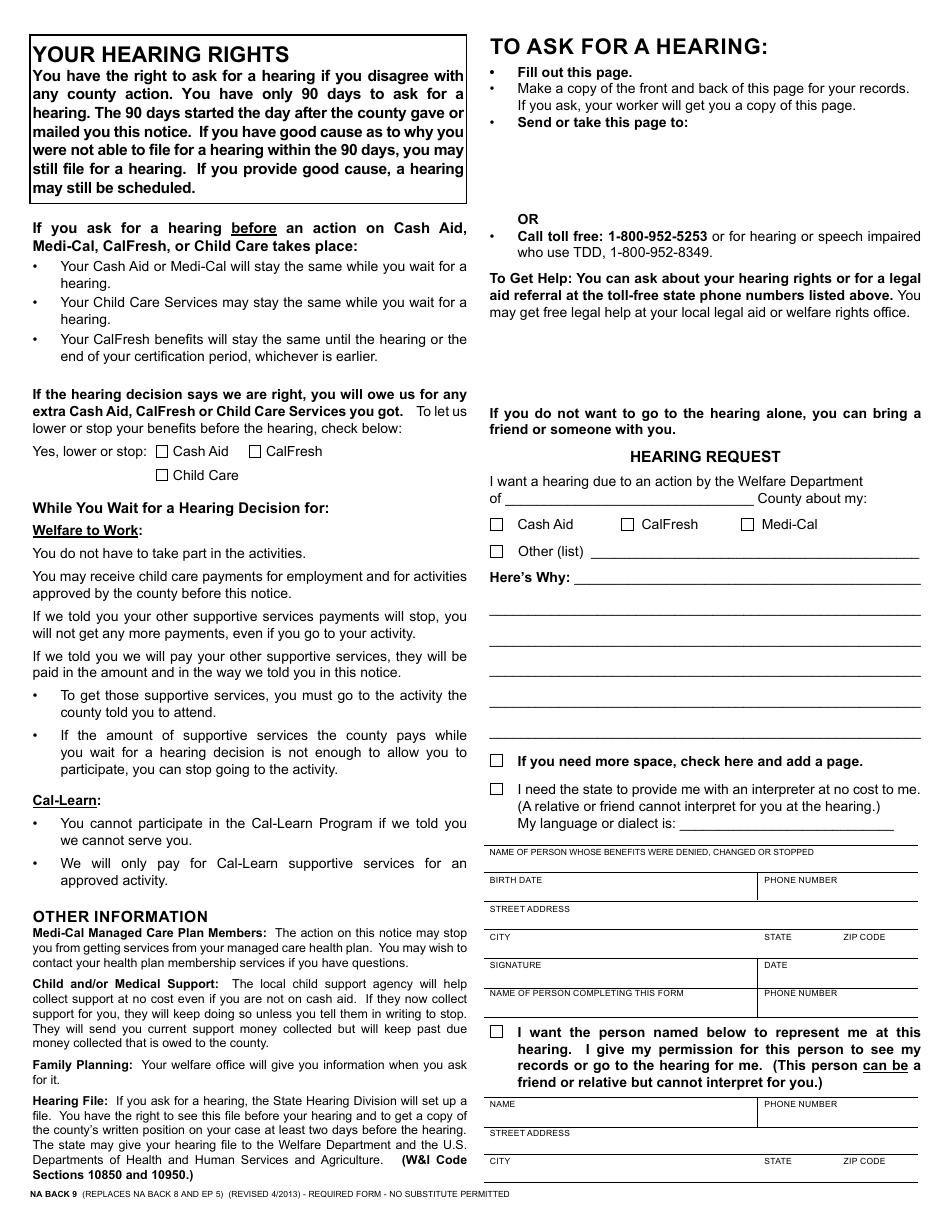 Form CF377.7D2 CalFresh Repayment Final Notice - County Administrative Error (AE) - California, Page 2