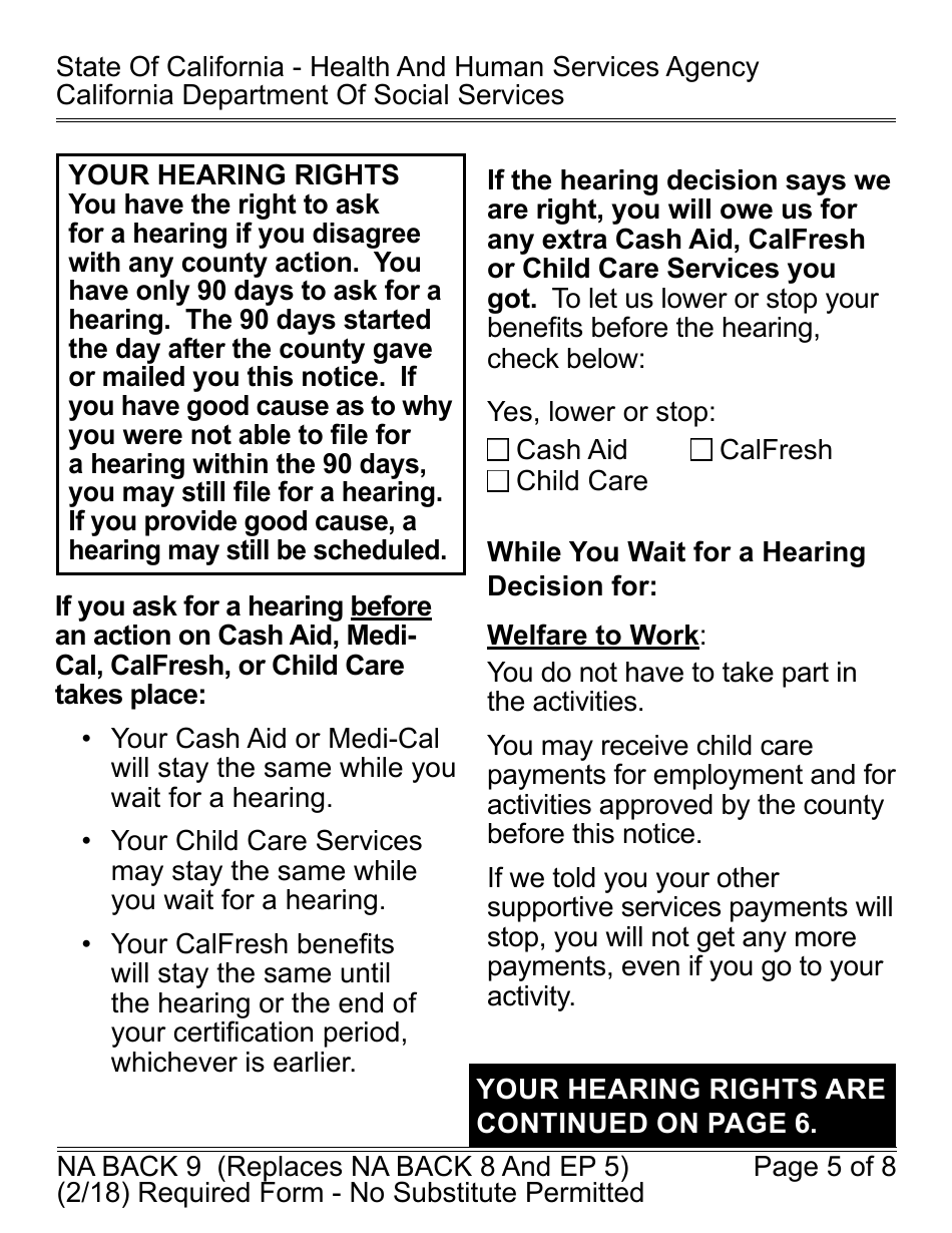 Form CF377.7B LP CalFresh Overissuance Notice - Inadvertent Household Errors (Ihe) - California, Page 5