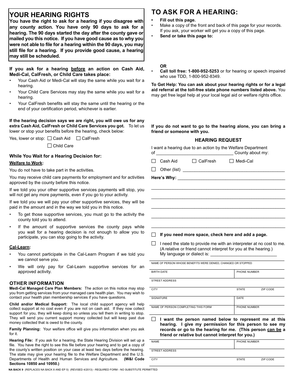Form CF377.7D3 CalFresh Overissuance Notice - County Administrative Error (AE) - California, Page 2