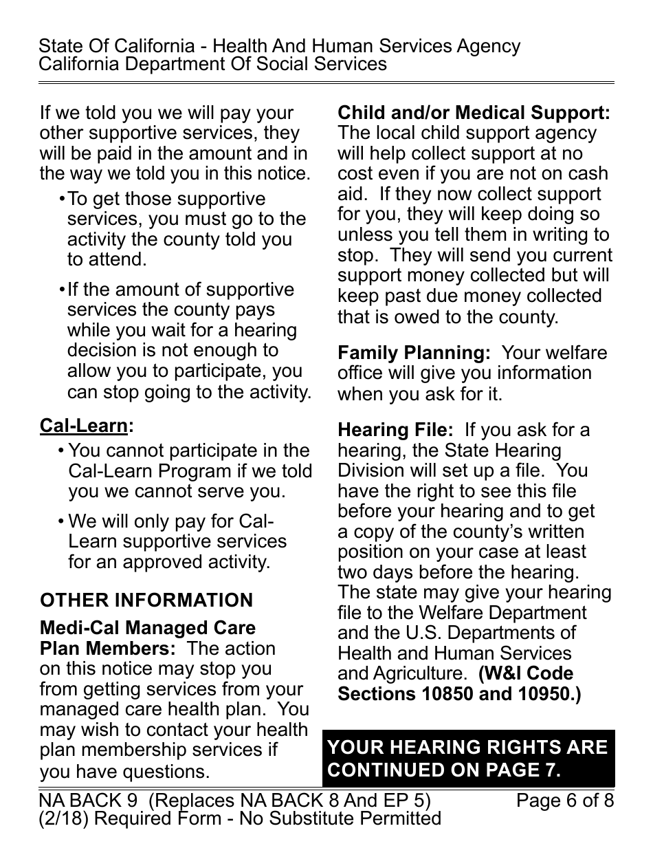 Form CF377.7B1 LP CalFresh Repayment Final Notice - Inadvertent Household Error (Ihe) - California, Page 6