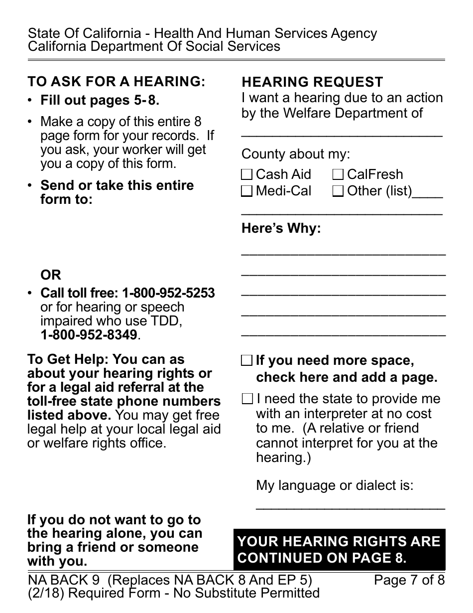 Form CF377.7B1 LP CalFresh Repayment Final Notice - Inadvertent Household Error (Ihe) - California, Page 7