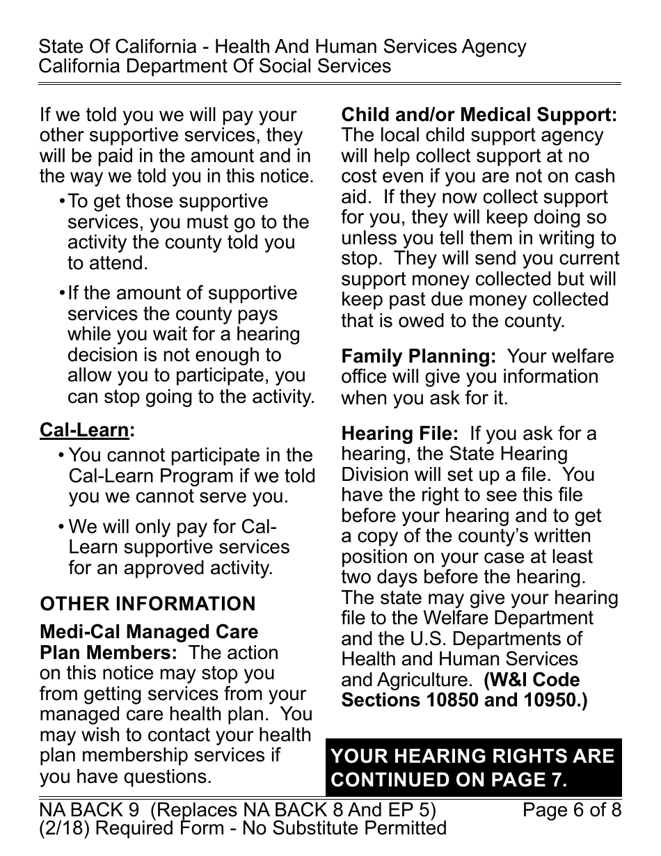 Form CF377.7F1 LP CalFresh Repayment Final Notice - California, Page 6