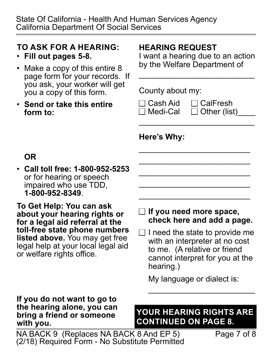 Form DFA377.7F LP Download Fillable PDF or Fill Online CalFresh