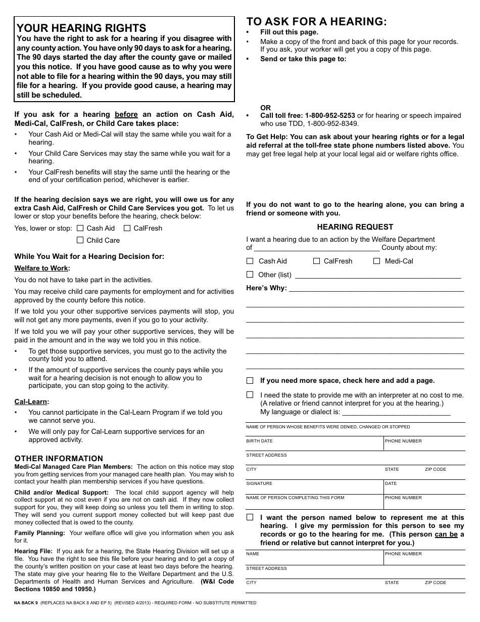 Form NA691 Notice of Denial - Cash Assistance Program for Immigrants (Capi) - California, Page 3